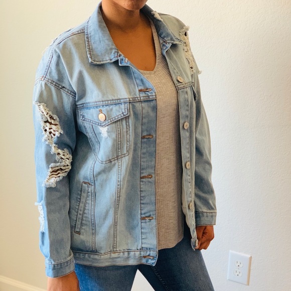 Oversized Jeans jacket distressed jeans - Picture 5 of 5